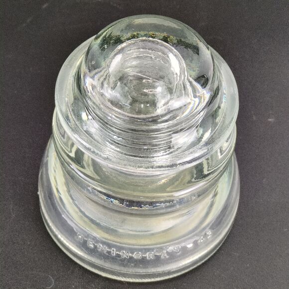 Hemingray No 45 Insulator Clear Glass CD155 Made in USA 25-50 Paperweight - Picture 8 of 8